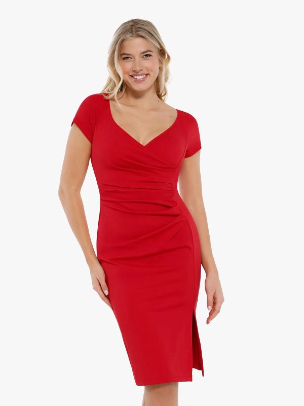 Shapewear Short Sleeve Perfect Form Sheath Midi Dress