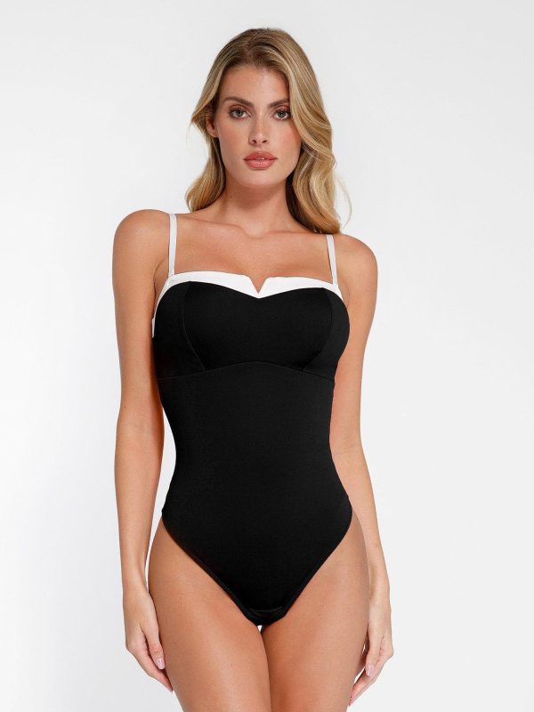 Shapewear Contrast Trim Slimming Bodysuit