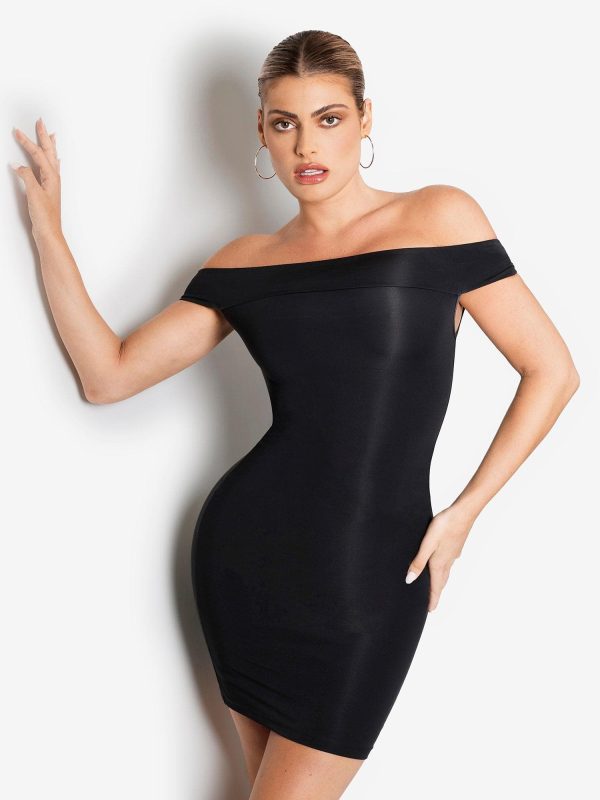 Built-In Shapewear Off Shoulder Mini Dress
